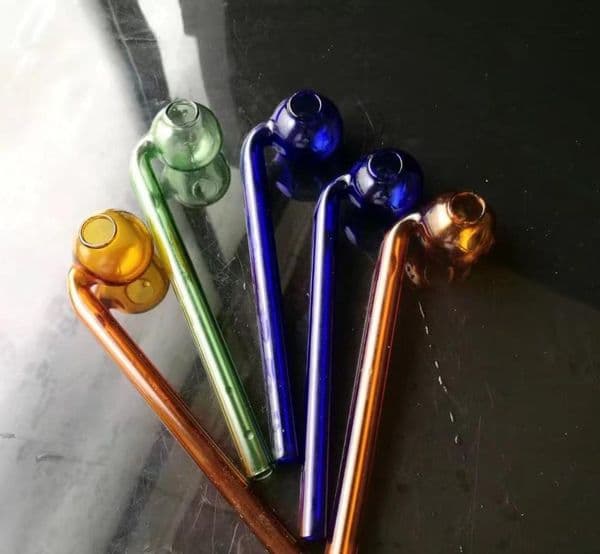 Hookahs Color long curved pot Wholesale Glass Bongs Accessories, Glass Water Pipe Smoking