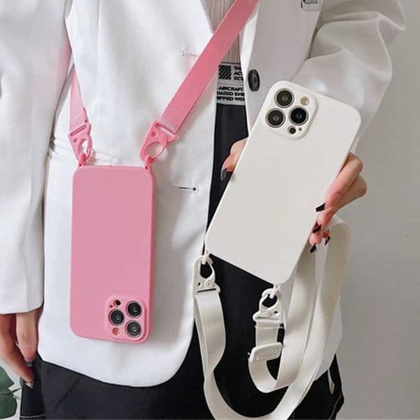 Crossbody Necklace Strap Lanyard Cord Soft Silicon Phone Case For iPhone 13 12 Mini 11 14 15 Pro X XR XS Max 7 8 Plus Cover R250724