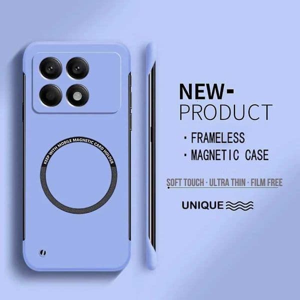 NEW Ultra Thin Hard PC Magnetic Frameless Phone Case for POCO X7 X F M 6 5 Pro 4G 5G Matte Pure Color Solid Cover R250724
