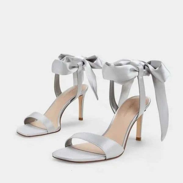 French Fairy Wind with Sandals Women 2025 Summer New Open Toe Square Thin Head with Bow Satin Fashion High Heels Z250725