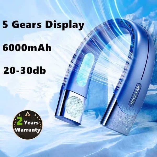 6000mAh Portable Cooler USB Rechargeable Electric Small Neck Cooling Bladeless Mini Outdoor Fan R250725