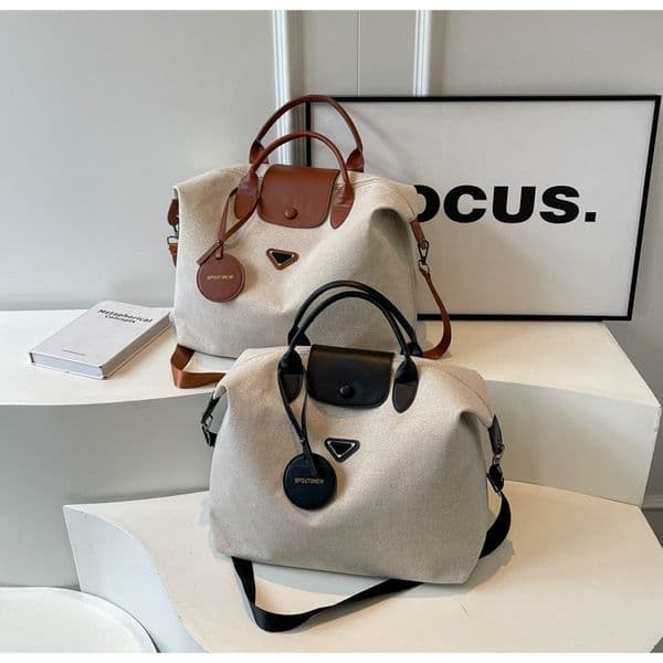 Large capacity lightweight travel new single shoulder commuting crossbody convenient hand lage bag brown black