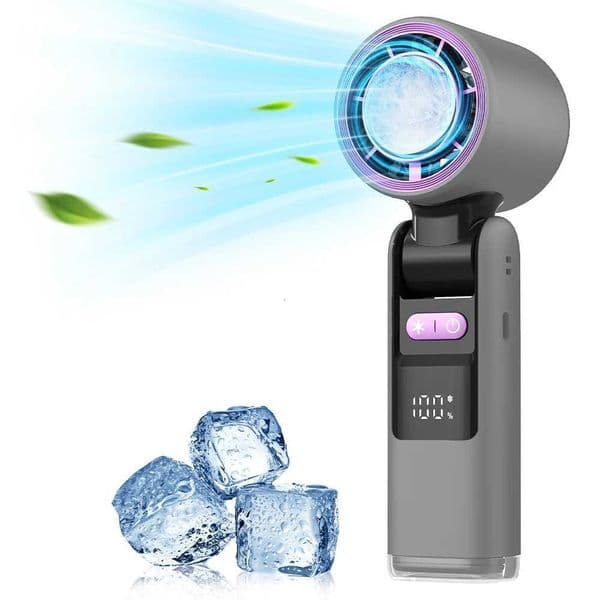 With Cooler Small Pocket Fans Rechargeable 3-in-1 Portable Speed(100) 13000 rpm Ice Cooling Handheld Fan Digital Display R250725