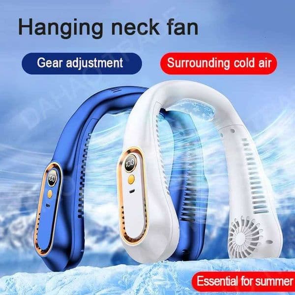 Hanging Neck Digital Display Power Ventilador Bladeless Neckband Fan Portable Mini Air Cooler USB Rechargeable Electric Fans R250725
