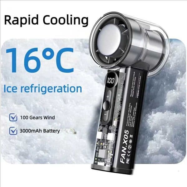 Semiconductor Refrigeration High-speed Handheld Electric 3000mAh USB Portable Rechargeable Outdoor Small Fan R250725