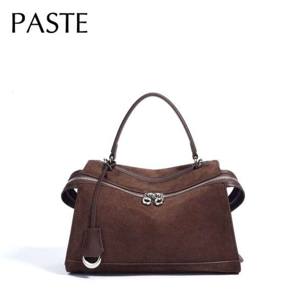 2025 Autumn Advanced Fashion Sense Coffee Color Commuting Ladies Tote Genuine Suede Leather Women Handbag Shoulder Bag 250726