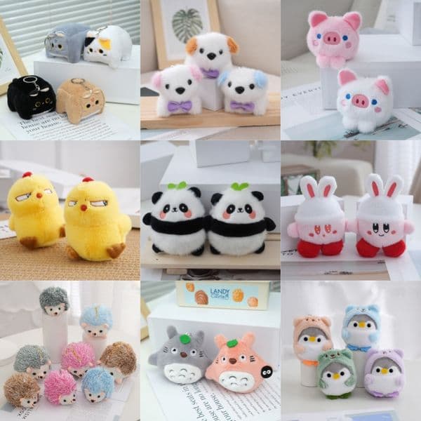 2025 new Wholesale Various Authorized Plush Toys Mini Anime Keychain Claw hine Stuffed Prize Dolls Suitable for Vending hines and Couple Bag