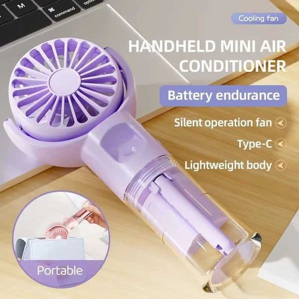 Portable Handheld USB Rechargeable Hanging Neck Misting Adjustable Speed Spray Water Mist Fan for Outdoor Camping Travel R250725