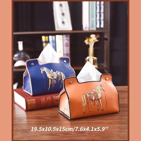 Designer Luxury Retro Furniture Tissue Box PU Leather Napkin Holder Desktop Bedroom Coffee T
