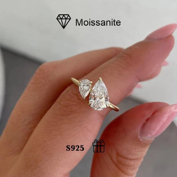 925 silver classic Mosan diamond ring female simple fashion personality ring holiday gift. 250722