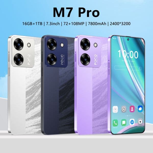 New cross-border mobile phone M7 Pro 7.3 inch 2 + 16GB all-in-one machine Foreign trade smartphone wholesale