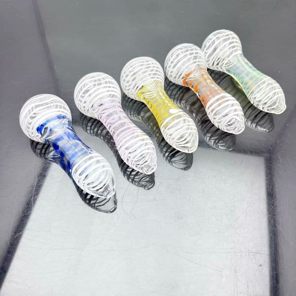 Europe and Americaglass pipe bubbler smoking pipe New color striped glass pipe for smoking in Europe and America