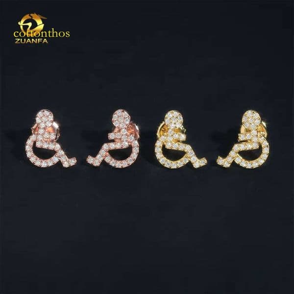 Wholesale Price High Quality Cute Sier Pass Dia Tester Hip Hop Moissanite Earrings