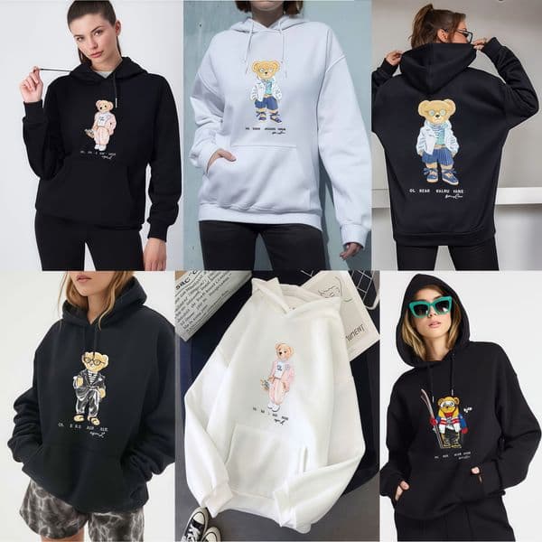 Designer Hoodie Woman Unisex Premium Autumn/Winter Collection Stylish Luxurious Flce Hoodies Featuring Adorable sweatshirt Bear Design Thick Elegant S260511