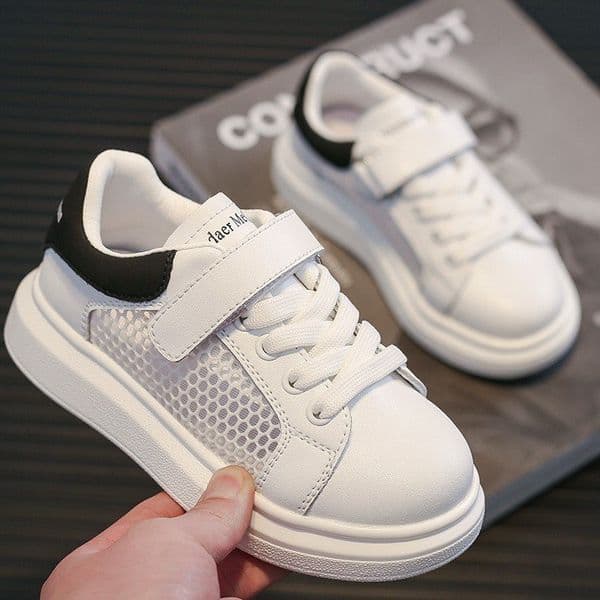 Designer Shoes 2025 Kids' White Hook & Loop Sneakers - Spring Fall Casual Athletic Shoes for Boys & Girls Non-Slip Everyday Toddler Shoes