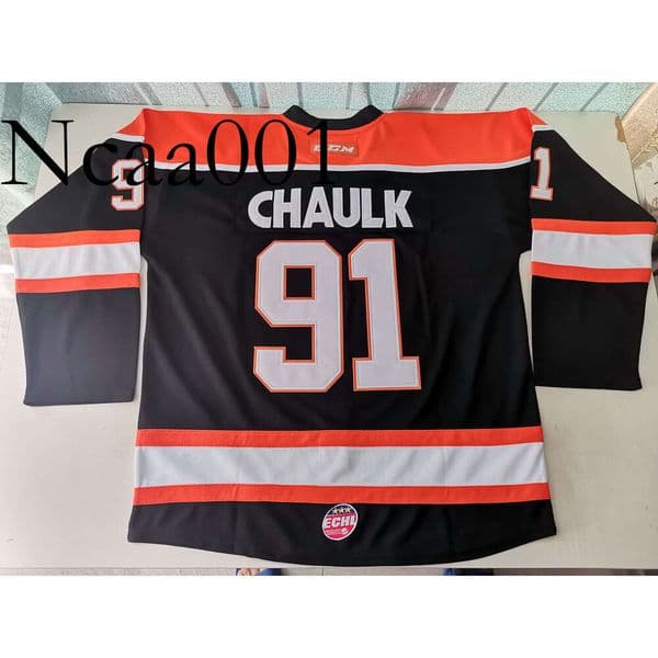 Nc01 Hockey jerseys Physical photos Fort Wayne Komets Colin Chaulk Men Youth Women High School Size S-6XL or any name and number jersey