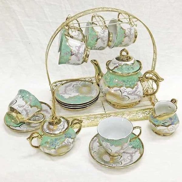 15pcs Ceramic Coffee Set for Europe Sugar Jar Milk Jar Afternoon Tea Set Arabian Coffee Cup Set X250728