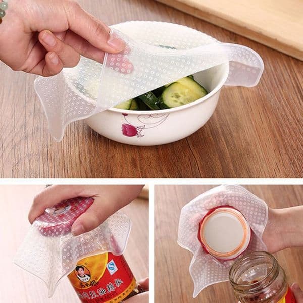 Silicone Food Wraps Food grade Keeping Food Fresh Wrap Reusable high stretch Wraps Seal Vacuum
