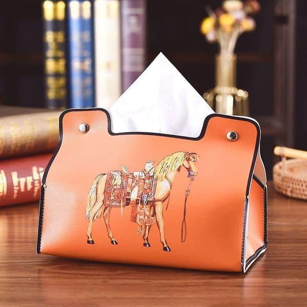 Designer Luxury Leather Tissue European Retro Style Waterproof Napkin Holder Bathroom Car Living Room Coffee Table Universal Storage Box
