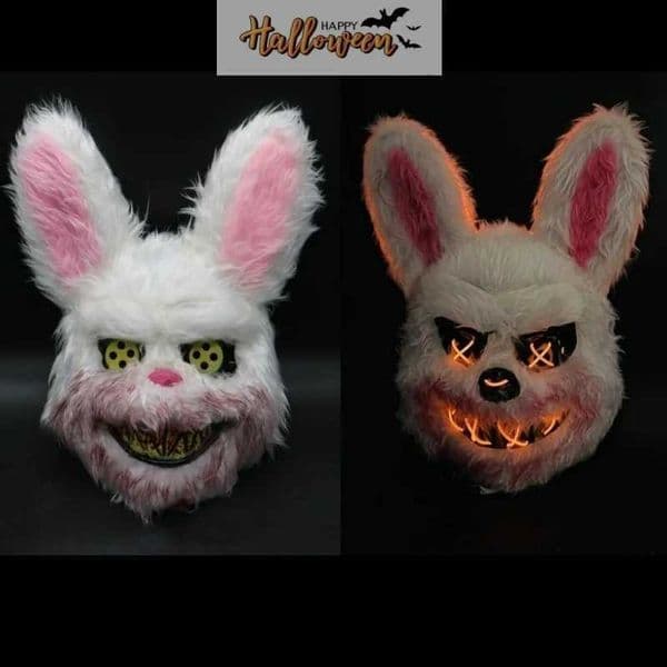 Luminous LED Light Mask Halloween Cosplay Party Makeup Face Mask Scary Animal Plush Ghost Head Cover Carnival Prop Headgear XJ250728