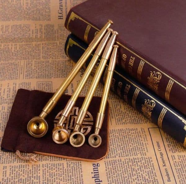 Metal Pure Copper Retractable Mini Smoke Rod Portable Old Man Rod Metal Pipe Factory Direct Sales High-end Copper