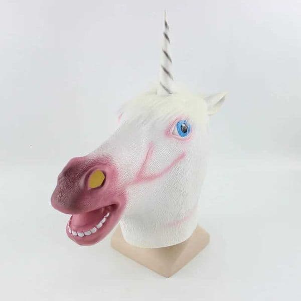 Cute unicorn animal latex mask Halloween ball horse hood model XJ250728