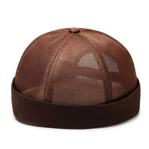 Unisex Mesh Brimless Skullcap Hip Hop Sailor Summer Cap with Rolled Cuff Breathable Beanie Hat for Men Women 250715