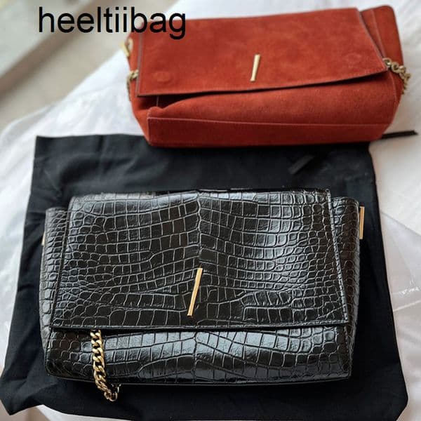 y bag Two Sided Crossbody bag Designer Handbag Genuine Leather Alligator Shoulder Suede Flap Bag Metal Hardware Letter Magnetic Buckle Clutch Purse 451