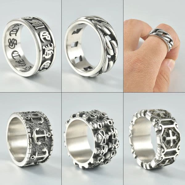 1PC Steel Metal Glossy Rings for Men Geometric Width Signet Square Finger Punk Style Fashion Ring Jewelry Gifts 250723