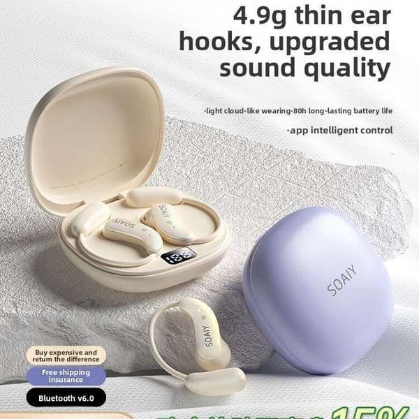 Gd61 Bluetooth Earphones Wireless Over-Ear 2025 New Model Air Bone Conduction Open Ear Running Sports