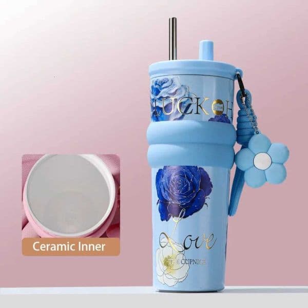 710ML Vacuum Cup Stainless Steel High-Capacity Insulated Cup Insulation Or Cooling With Lifting Rope Thermal Water Bottle W250728