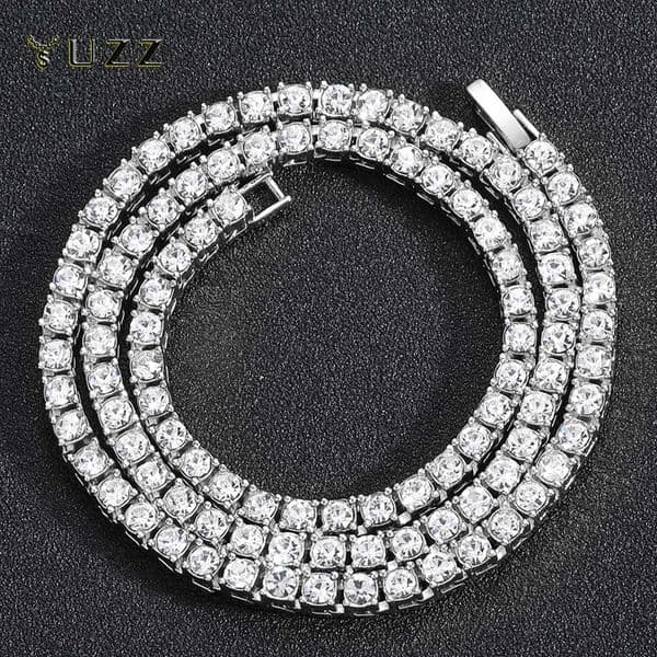 Hip Hop 5MM Tennis Chain Iced Out Bracelet Necklace Men Fashion Silver Color Tennis Jewelry Chain 20inch Choker Punk Gift 250722