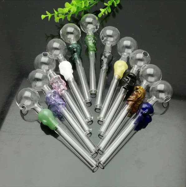 Smoking Pipes Coloured Skull Straight Pot in Europe and America Glass Bongs Glass Smoking Pipe