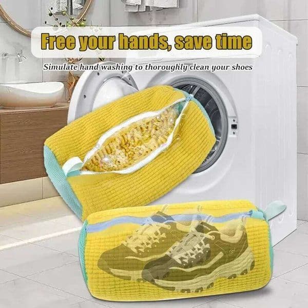 Shoe Washing Hine Bags With Zipper Closure Cleaning Bag Shoes Laundry Fluffy Fibers Sneaker Laundry Shoe Bag Shoe Washing Machine Bag