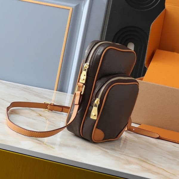 Mini Pharrell Williams Luxury Designer Monogram Brown Flower Women Shoulder Crossbody luxe sleek design Removable Straps Purse Lady Leather