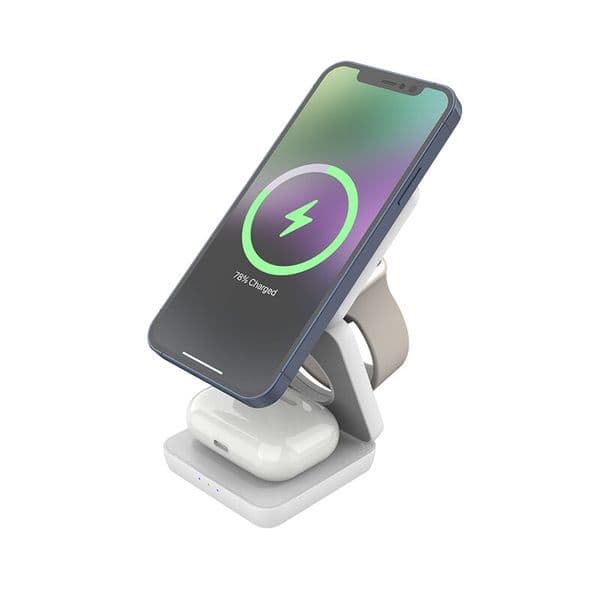 15W Folding Magnetic Wireless Charger Stand Multi-Function Integrated Mobile Phone Holder Portable Phone Support