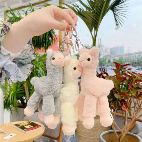 Japanese Toy Alpaca Alpacas Keychains Plush Soft Stuffed Sheep Llama Animal Dolls Keychain Doll 18Cm 0729