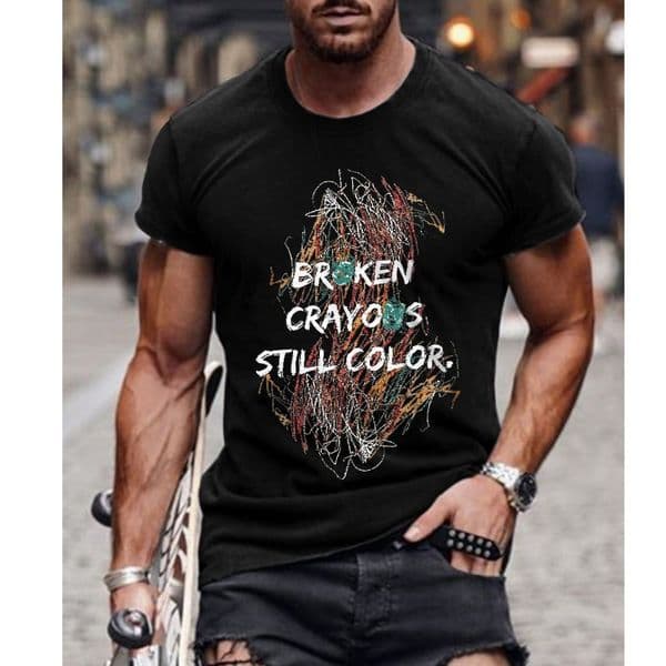 15 color round neck printed T-shirt summer pure cotton casual versatile fashion short sleeved mens top