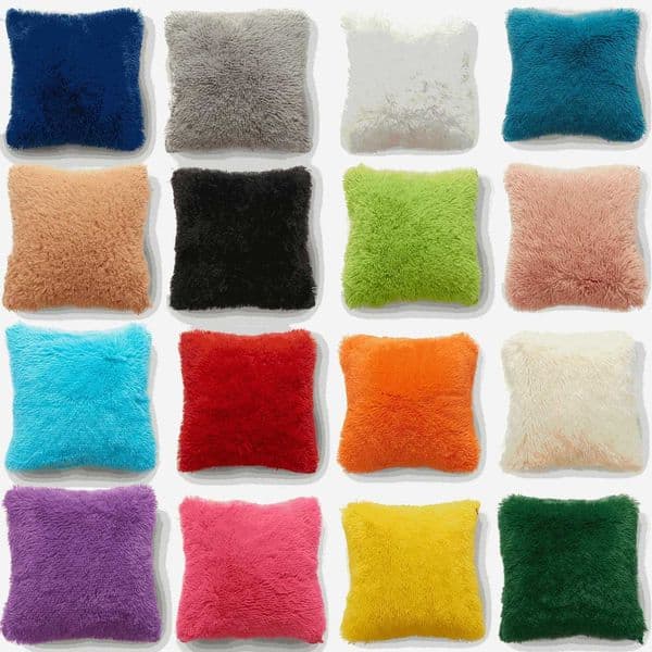 Decorative Sofa Pillow Cover Solid Soft Fluffy Cushion Cover Home Pillowcase for Living Room Bedroom Sofa Decoration Z250729