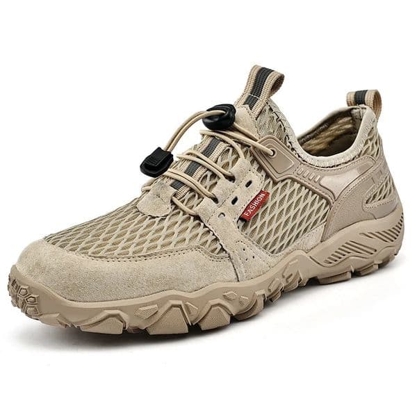 Men Soft Hiking Shoes Summer Breathable Mesh Sneakers Light Black Hike Footwear Walking Shoes Outdoor Shoes Climbing Shoes Male 250725BJ