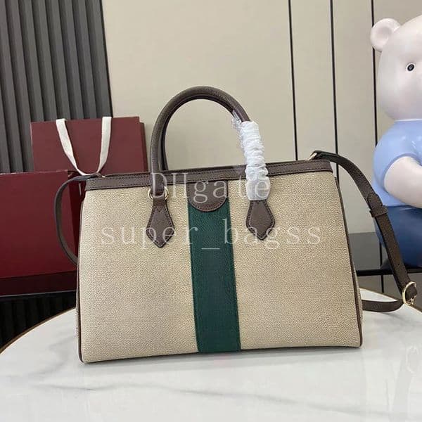 Mirror quality handbag 33.5CM shoulder bag Luxury designer bag canvas genuine leather tote bag with box 25G836839A