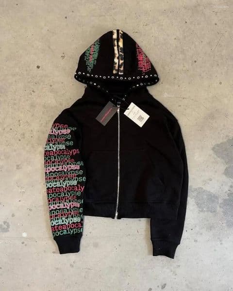 Men's Hoodies Eyehategarment Street Fashion Hoodie Harajuku Leopard Print Loose Men Women Casual Jacket Streetwear