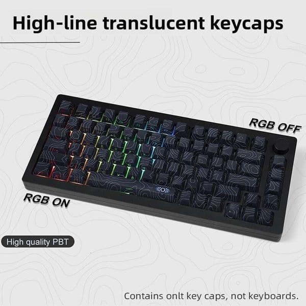 Original Factory Height Level Line 3.0 PBT Dye-Sublimation Side-Engraved Translucent Keyboard Keycap Personalized Creative Customization