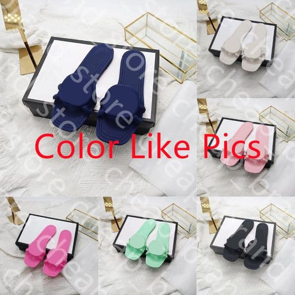 2025 with box Designer Sandals Slides Interlocking Slippers Women Flat Beach Jelly Script Orange Fall Mules Outdoor Waterproof Luxury Sandals