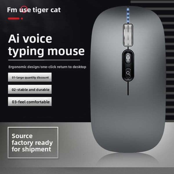 New AI Voice Typing Search Translation Wireless Bluetooth Dual Mode Power Display Luminous Mouse