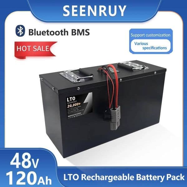 48V 120AH LTO Built-in 100A BMS With Bluetooth Lithium Titanate Battery For EV Autocaravans Solar Wind Power System RV thumbnail 2