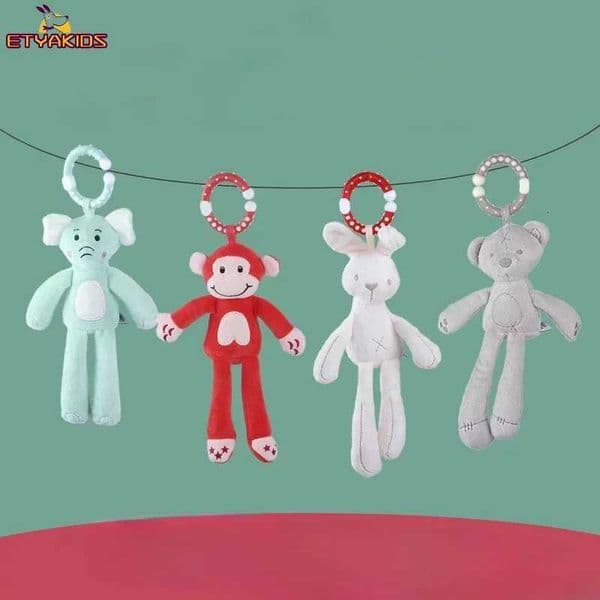 New Baby Rattles Mobiles Infant Toddler Toys Stroller Bed Hanging Rabbit Elephant Crib Hanging Bell Plush Toys for 0-12 Months X250730