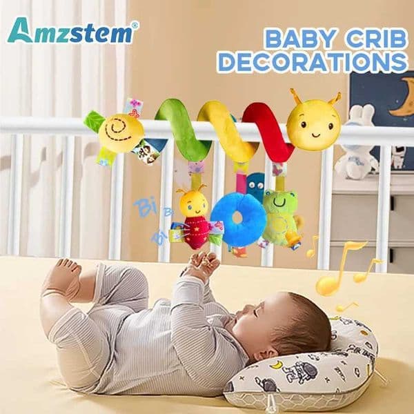 Baby Hanging Car Seat Toys Plush Bed Winding Soft Toy with BB Squeaker and Rattles Babies Newborn Toy 0 3 6 12 Months Doll Gifts X250730