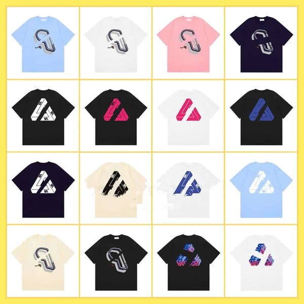 designer mens tshirt designer t shirts big triangle graffiti print trendy graphic tee fashion couple womens shirts high street shirts us size s-xl