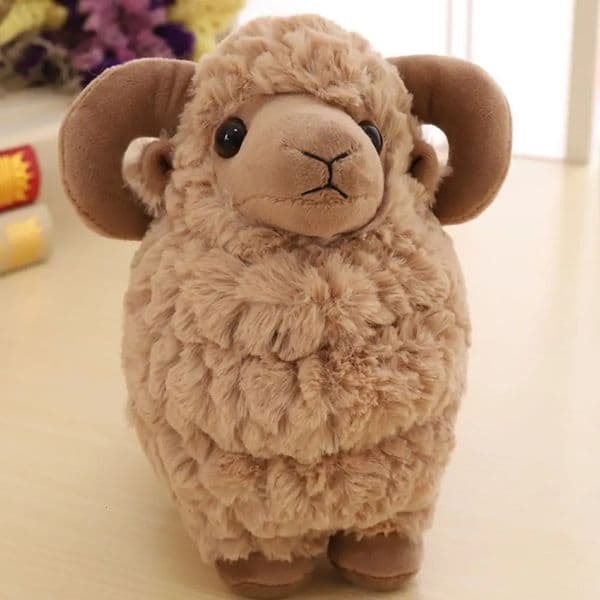 Big Horns Baby Goat Plush Doll PP Cotton 25/35cm Sheep Plush Toys Cute Stuffed Baby Goat Keychain Valentines Day Gifts 250729